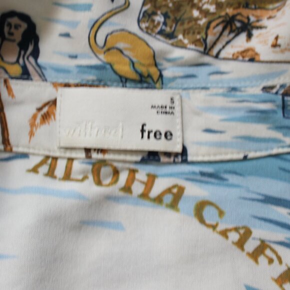Aritzia Wilfred Free vacation women  blouse button up short sleeve size Small - Picture 4 of 6